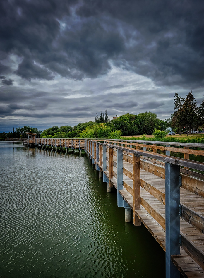 Boardwalk in Colour, Telford Lake Trails, Leduc, Alberta, 2022-08-27