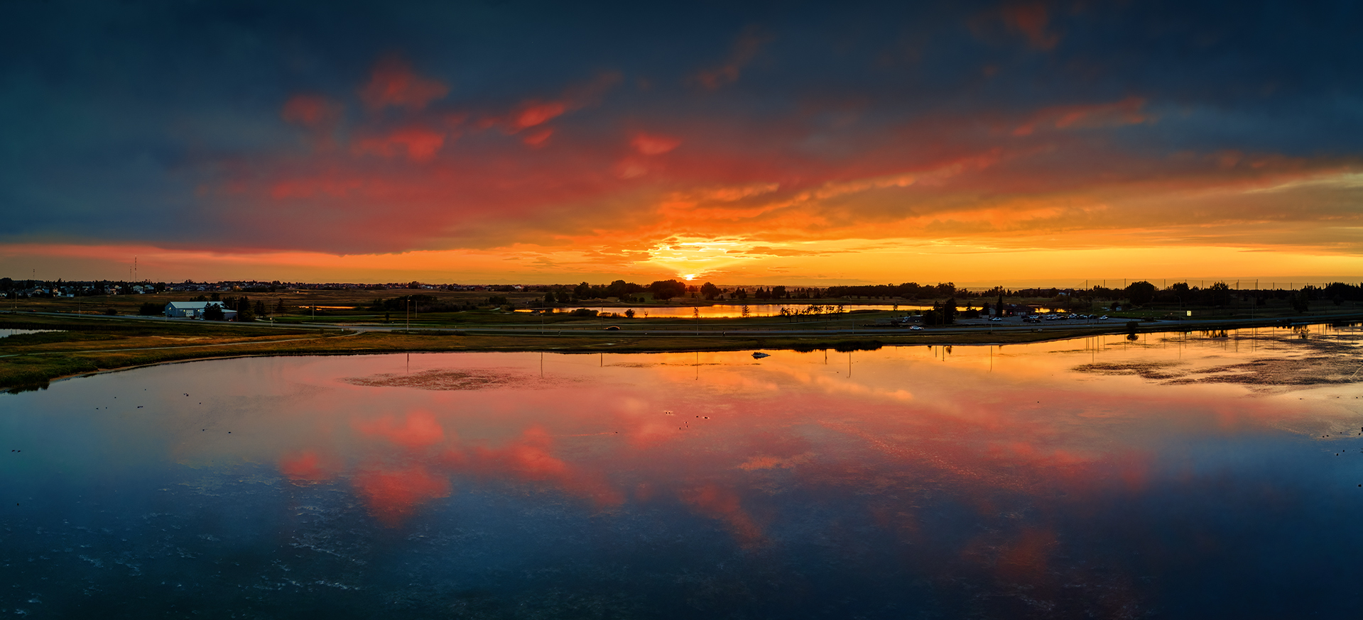 Last Light, Gray's Pond, Strathmore, Alberta, 2022-09-15