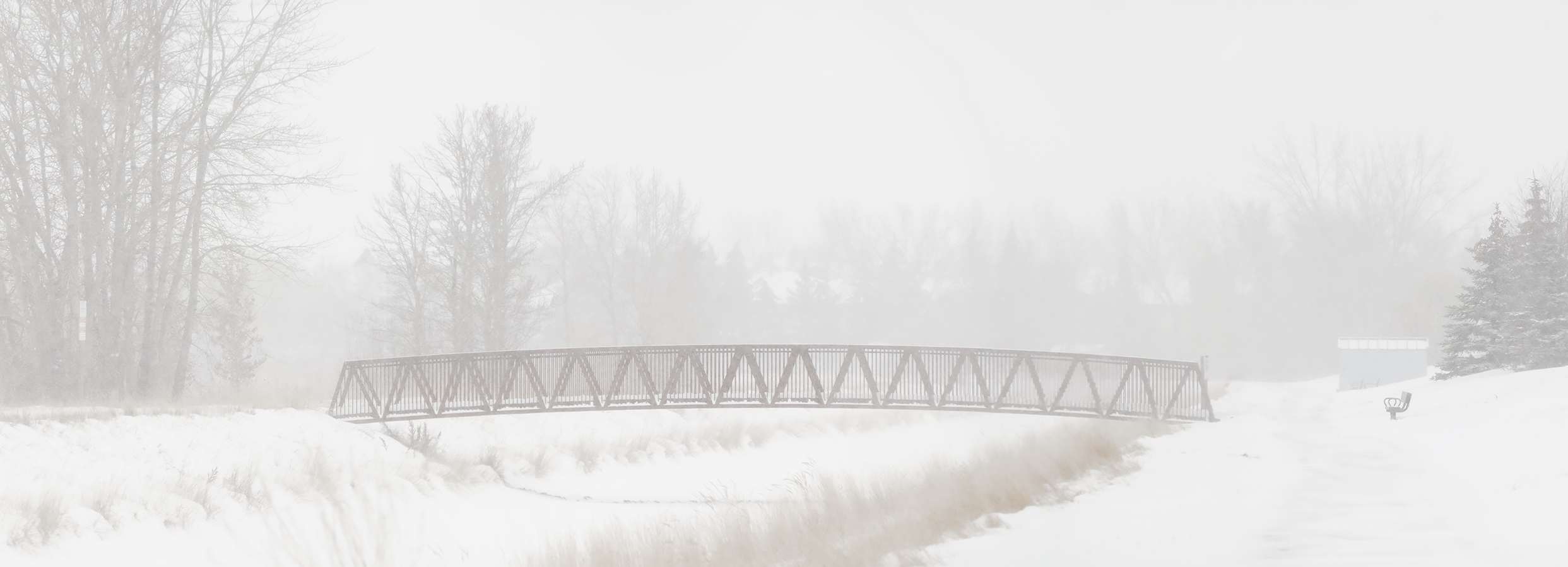Tom Sadler Bridge in December Snowfall, Strathmore, AB, 2022-12-06