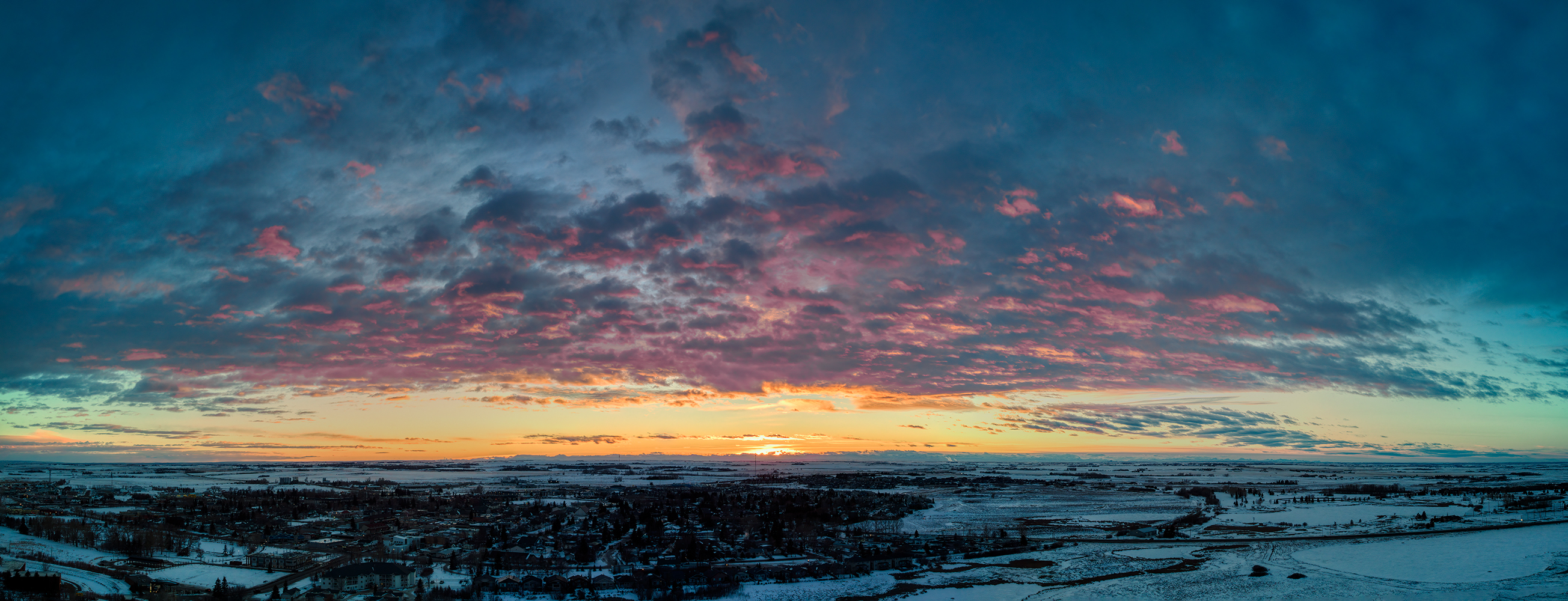 Subdued Sunset, Strathmore, AB, 2023-01-24