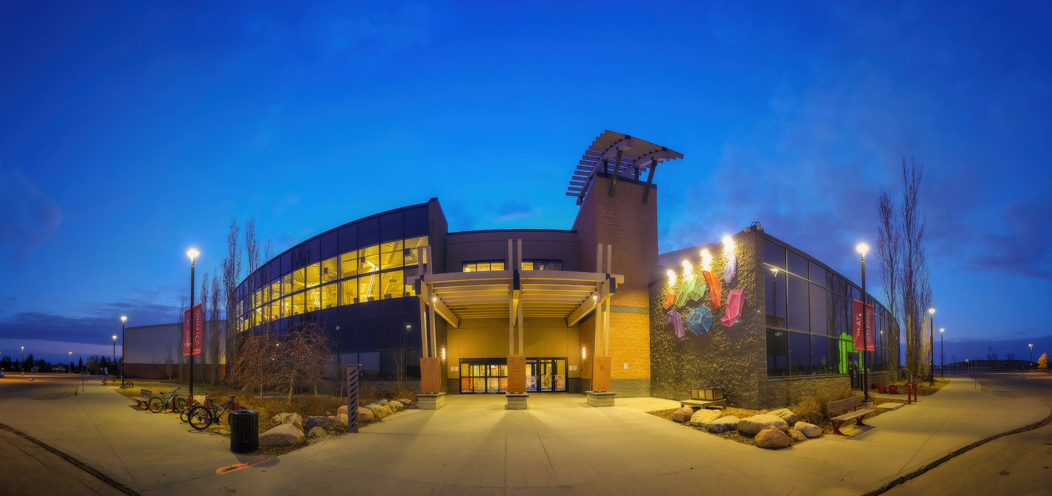 Recreation Centre at Dusk, Leduc, Alberta, 2023-04-21