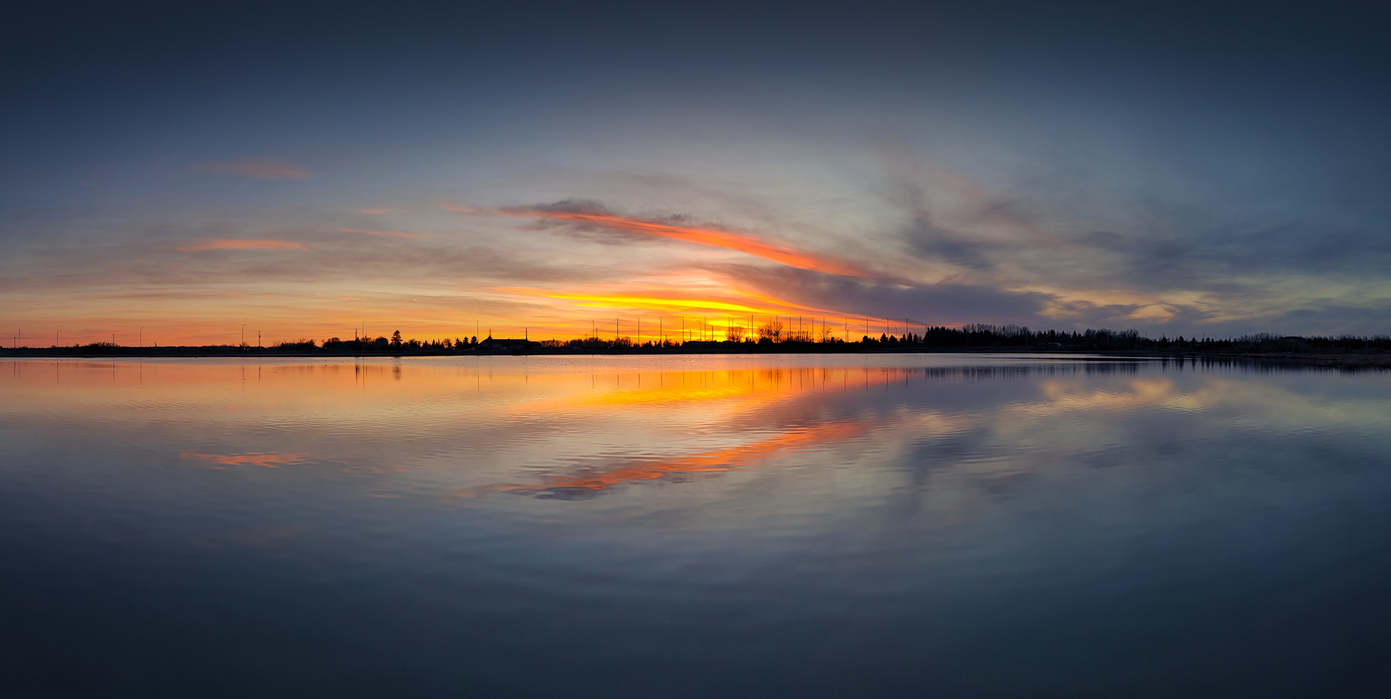 First reflection shot of the year, Gray Park, Strathmore, Alberta. 2023-04-23