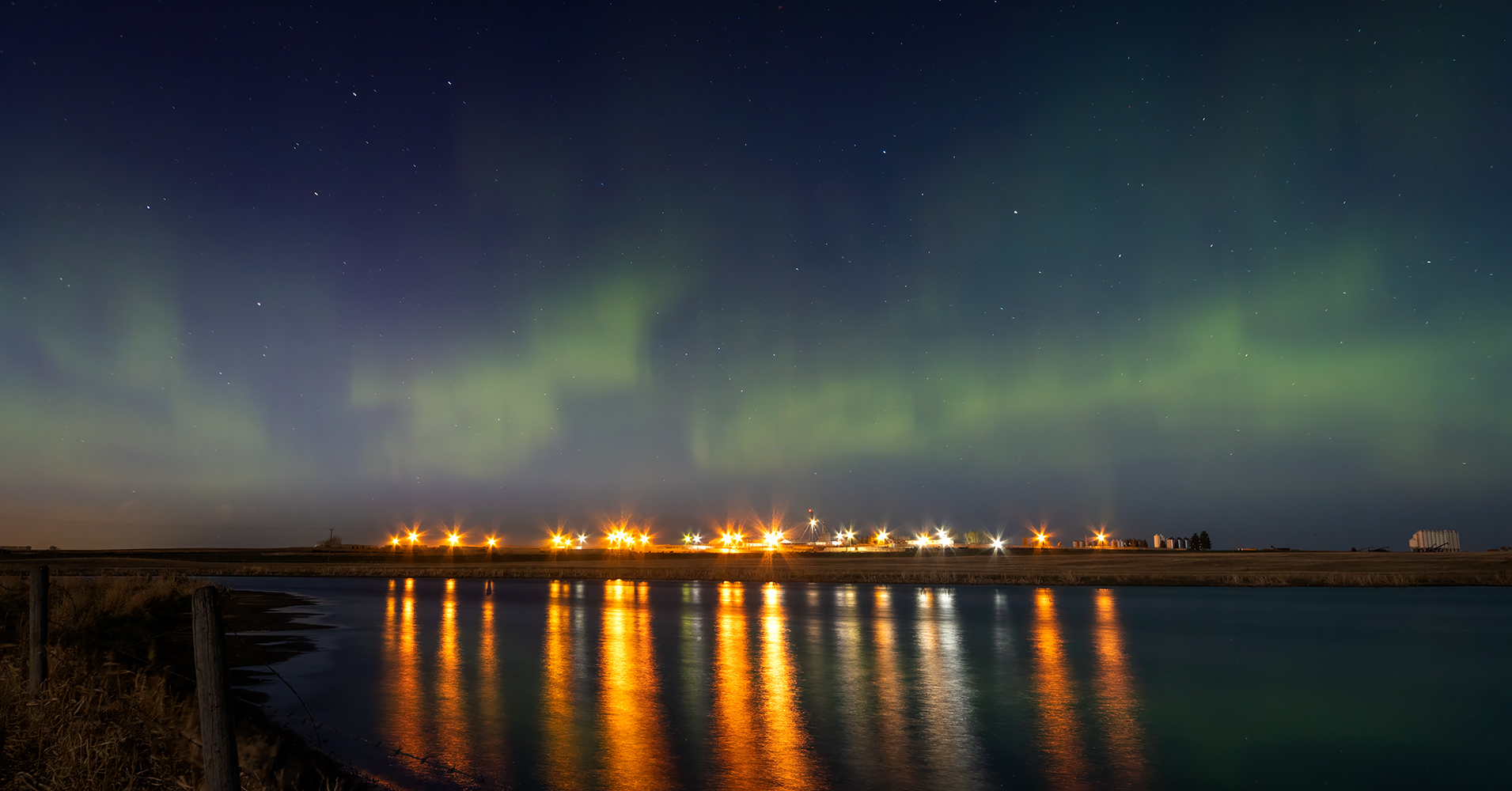 Aurora on the Wane, 5 Min North of Strathmore, Alberta. 2023-05-05