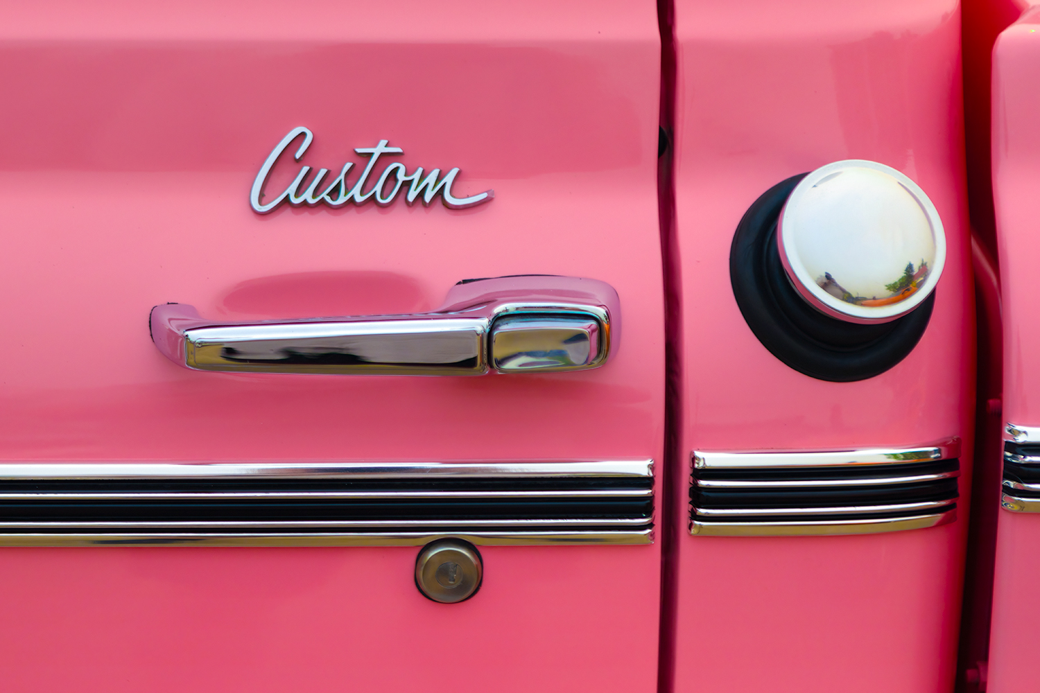 Door Handle & Gas Cap, Chevy C10 Custom, Morrin, Alberta. 2023-05-20