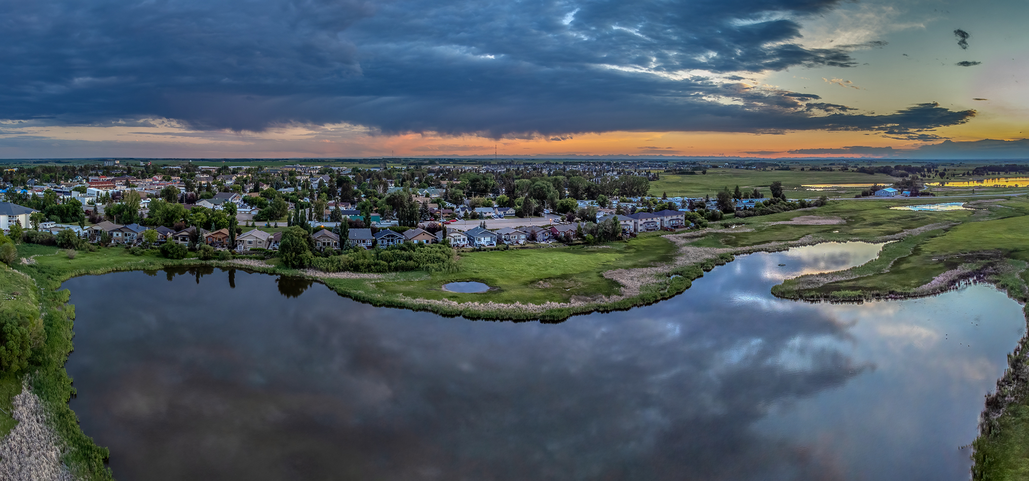 Dusk Approaches, Lower Pond, Gray Ponds, Strathmore, Alberta. 2023-06-23