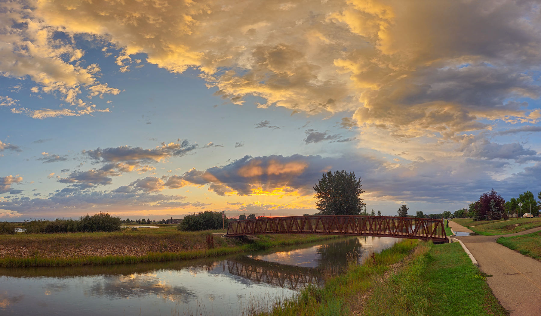 Orange Display, Tom Sadler Bridge, Strathmore, Alberta. 2023-07-30