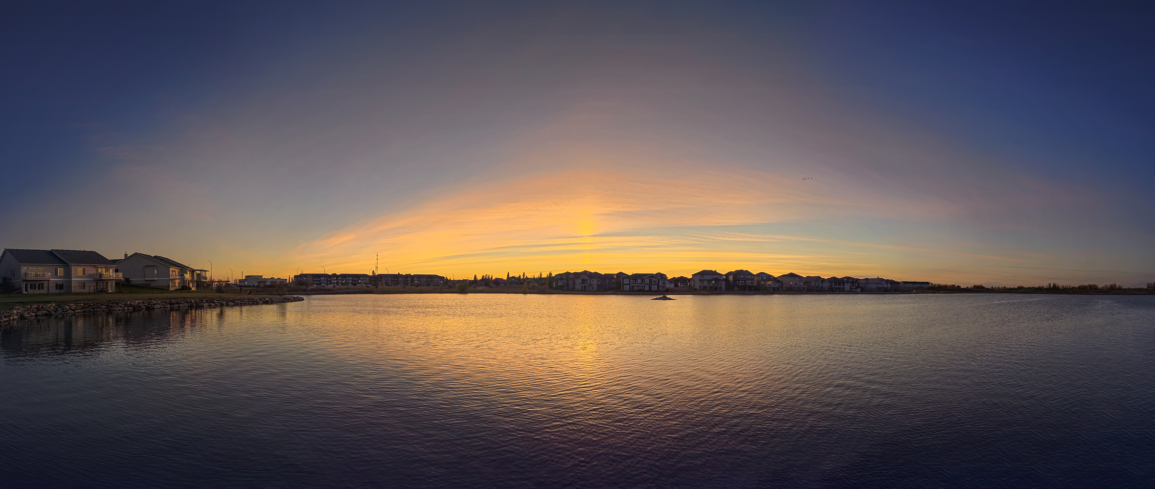 Muted Sunset, Strathmore Lake, Strathmore, Alberta, 2023-10-01