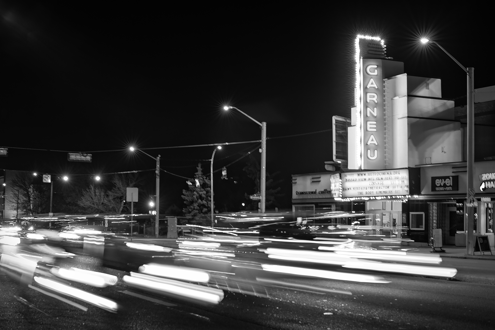 Garneau Theature (Ilford Pan-F 50), Old Strathcona, Edmonton, AB, 2023-11-11