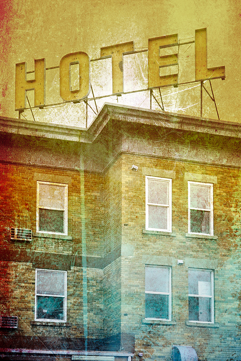 Imperial Hotel Sign (Distressed), Bassano, AB, 2023-11-15
