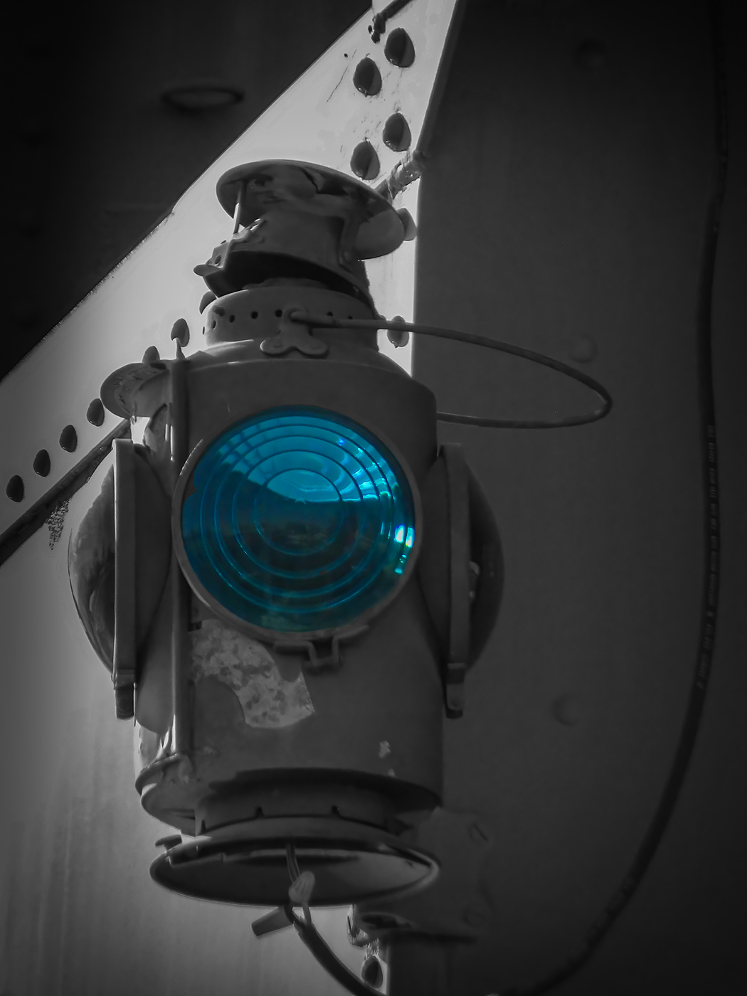 Vintage lamp, Old Caboose, Strathmore, Alberta, 2024-03-08