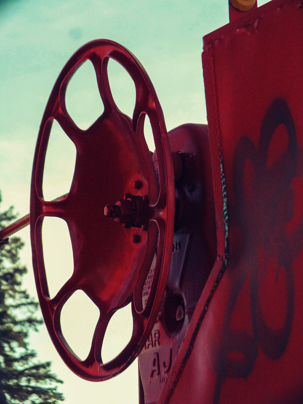 Wheel, Old Caboose, Strathmore, Alberta, 2024-03-08
