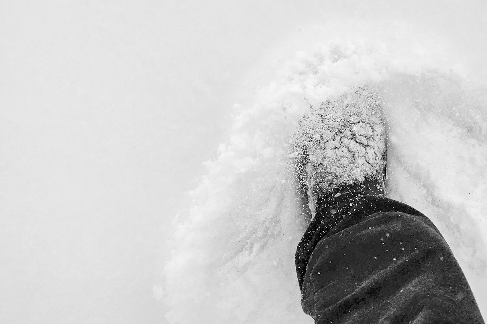 Putting my best foot forward, Thomas Drive, Strathmore, Alberta, 2024-02-04