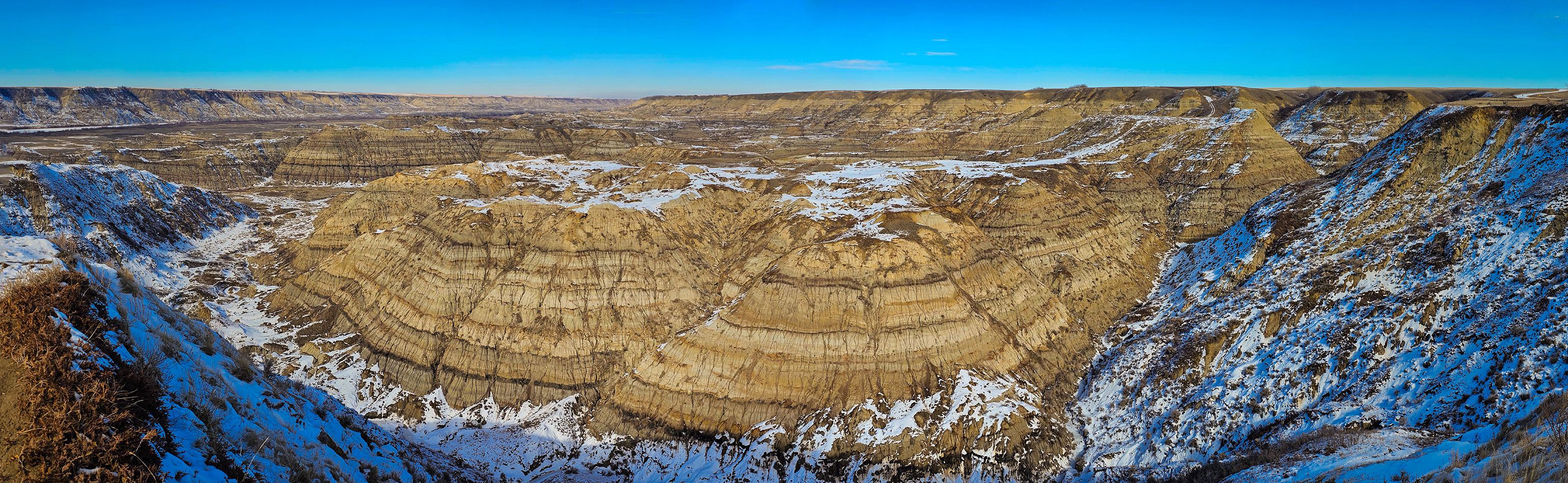 Horse Thief Canyon, Panoramic, Drumheller, Alberta, 2024-02-21