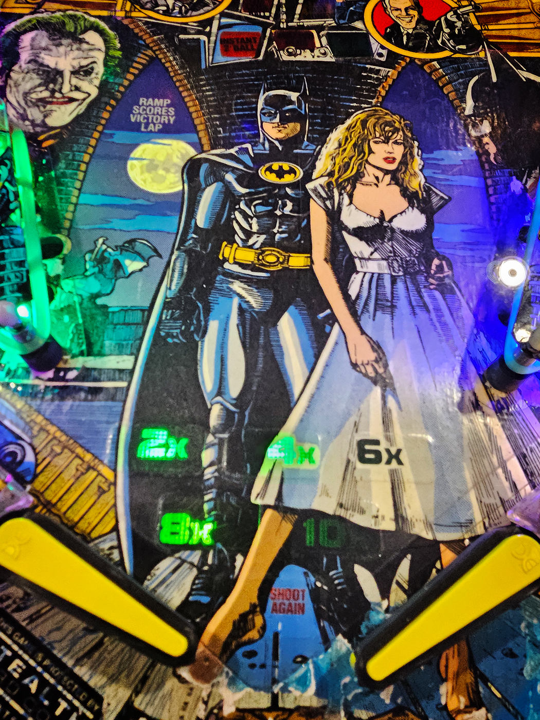 Batman Pinball Flippers and Playfield, Lil' Jay's Family Arcade, Strathmore, Alberta, 2024-02-24