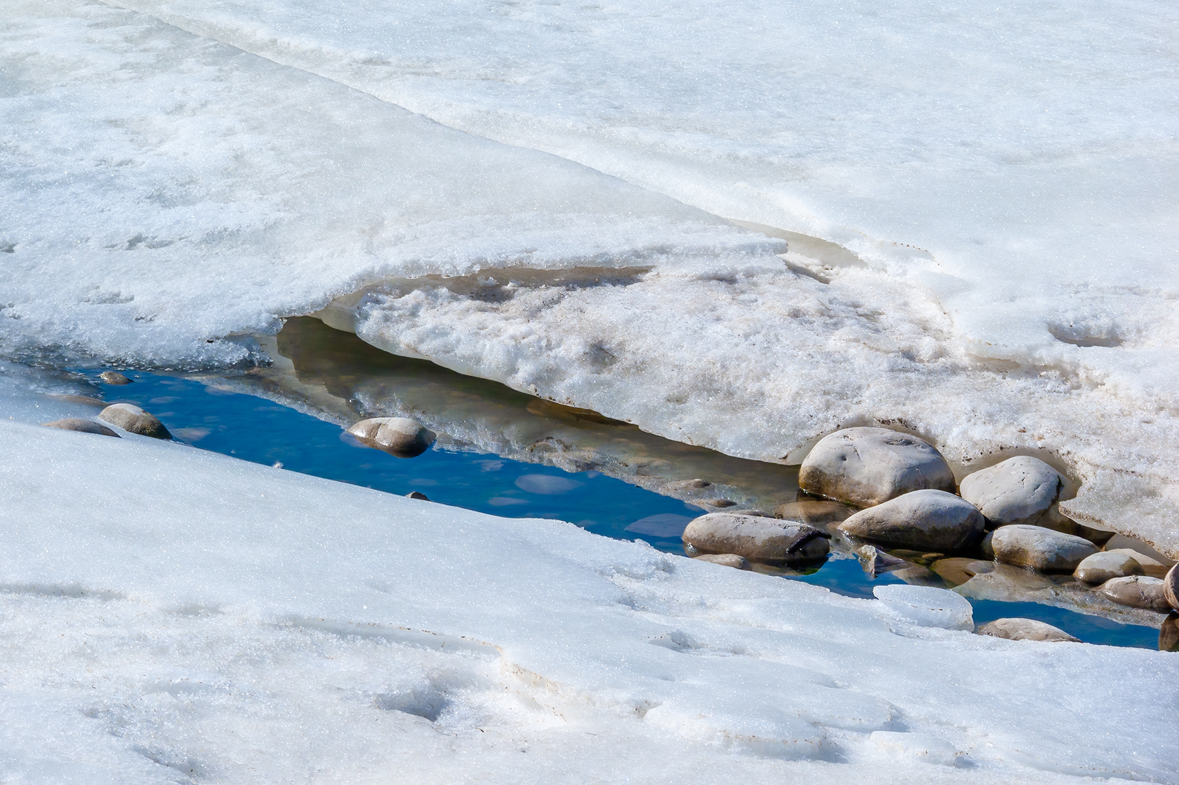Cracks in the ice, Gray Park, Strathmore, Alberta, 2024-03-16