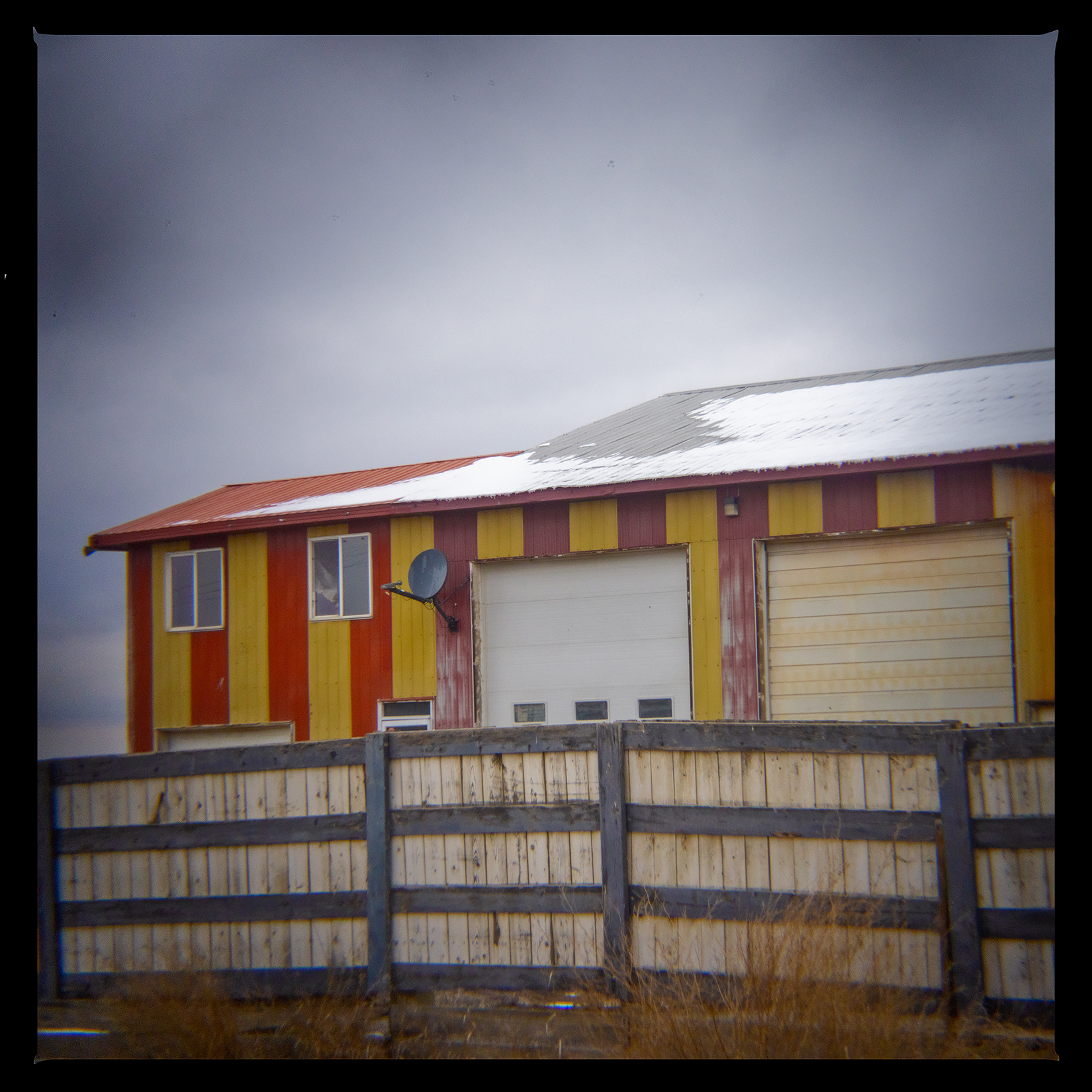 Derelict service station, Hwy 561 and Hwy 1, AB, 2024-04-06