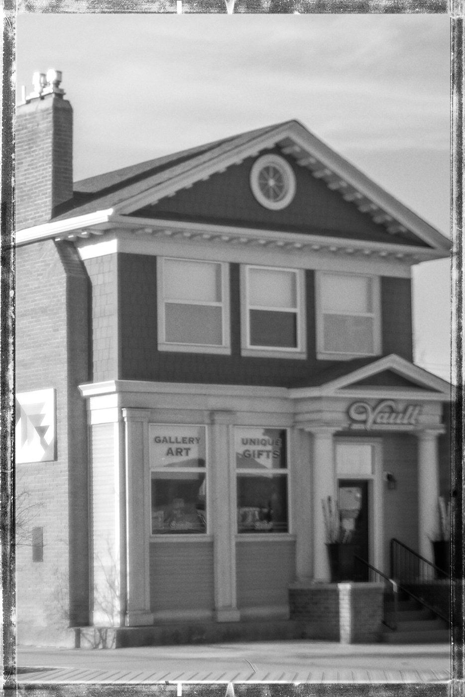 The Vault, Kodak No. 2 Brownie Lens, Strathmore, AB, 2024-04-10