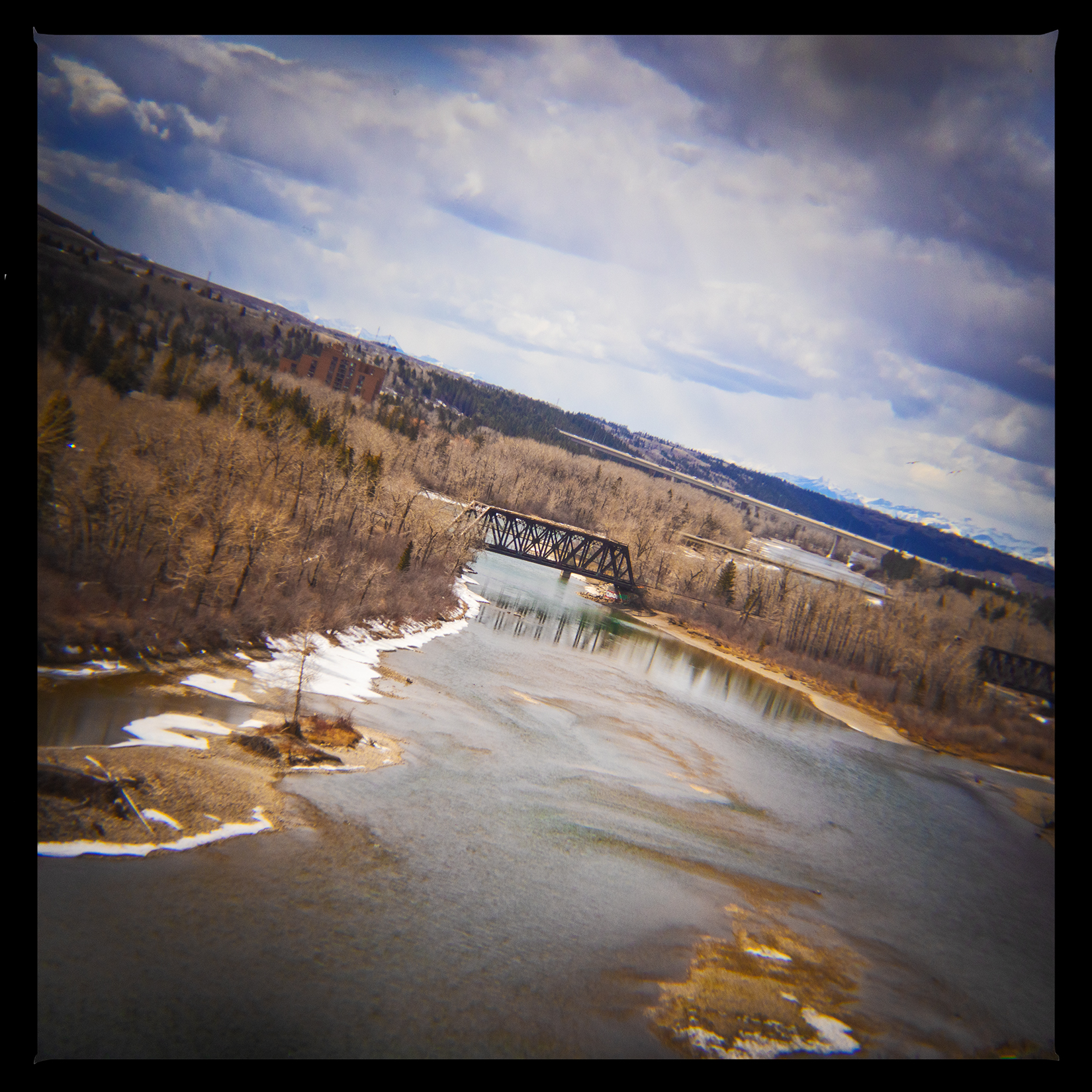 The Bowness Trestle viewed from above, Bowmont Park, Calgary, AB, 2024-04-12