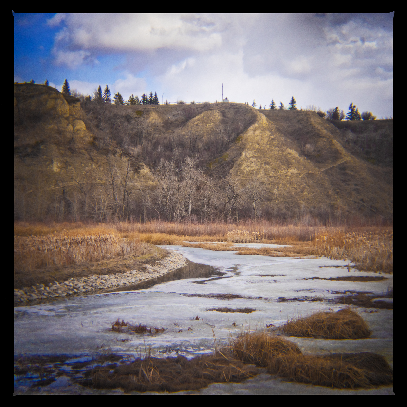 View from the boardwalk 01, Bowmont Park, Calgary, AB, 2024-04-12