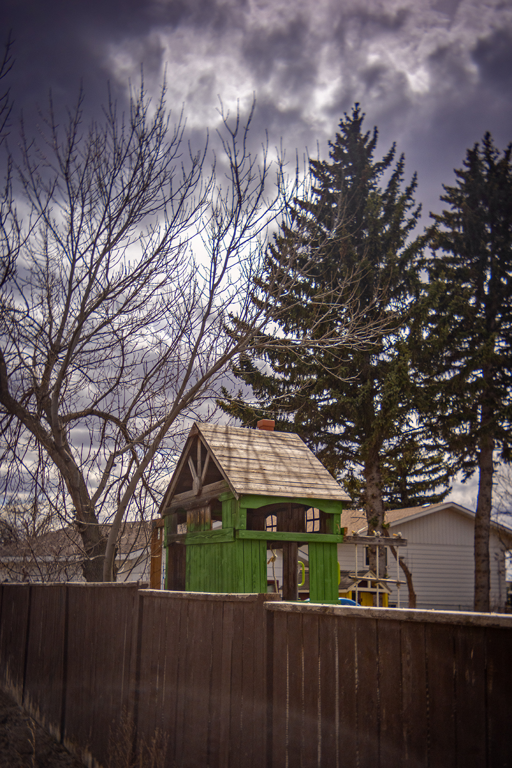 Green housing, Back Alley, Strathmore, AB, 2024-04-25