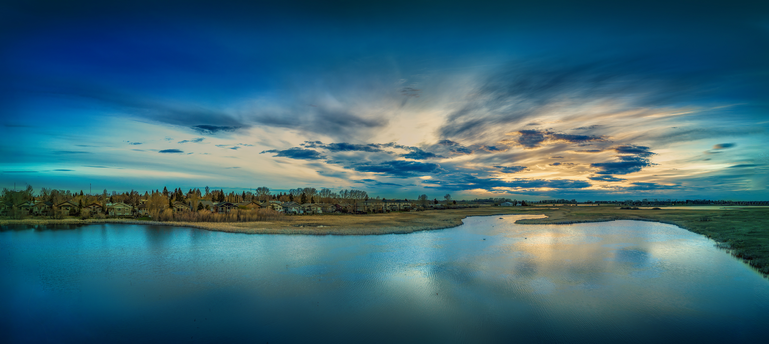 Discount sunset, Lower Gray Pond, Strathmore, AB, 2024-05-04