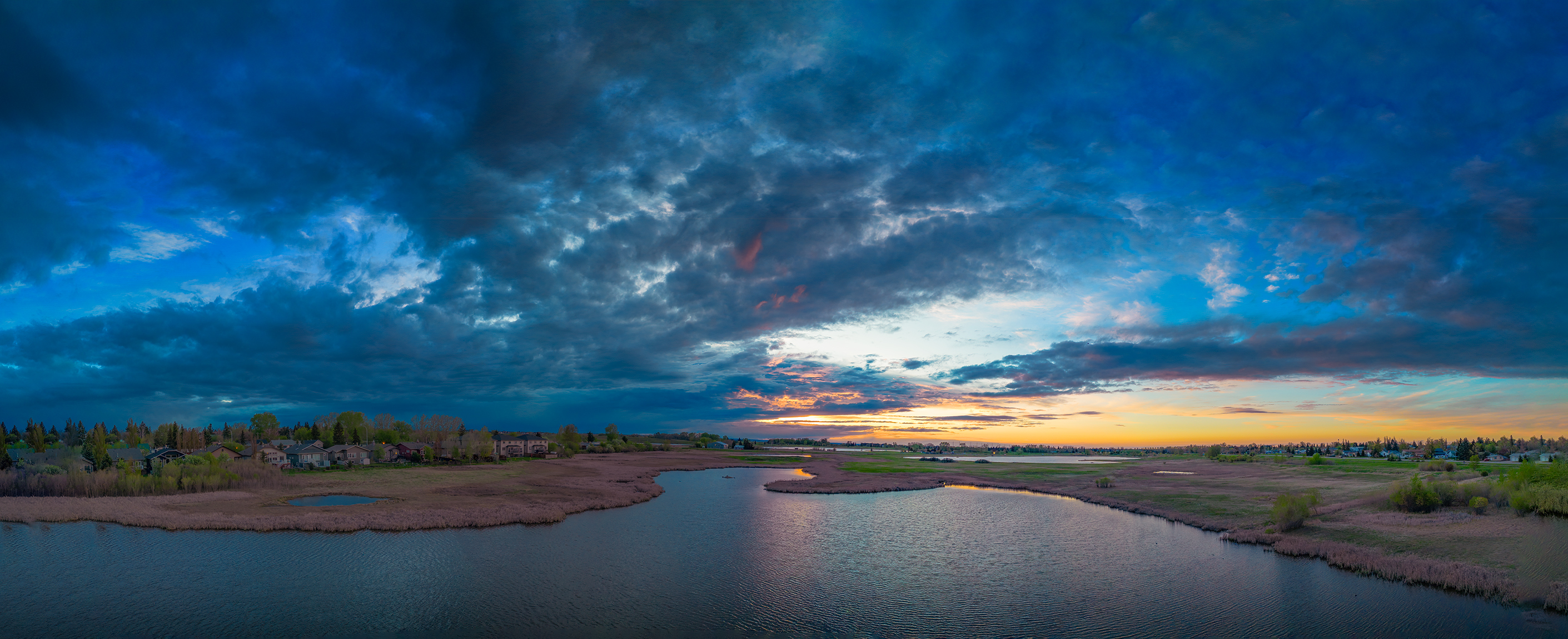 The remains of the day, Lower Gray Pond, Strathmore, AB, 2024-05-17