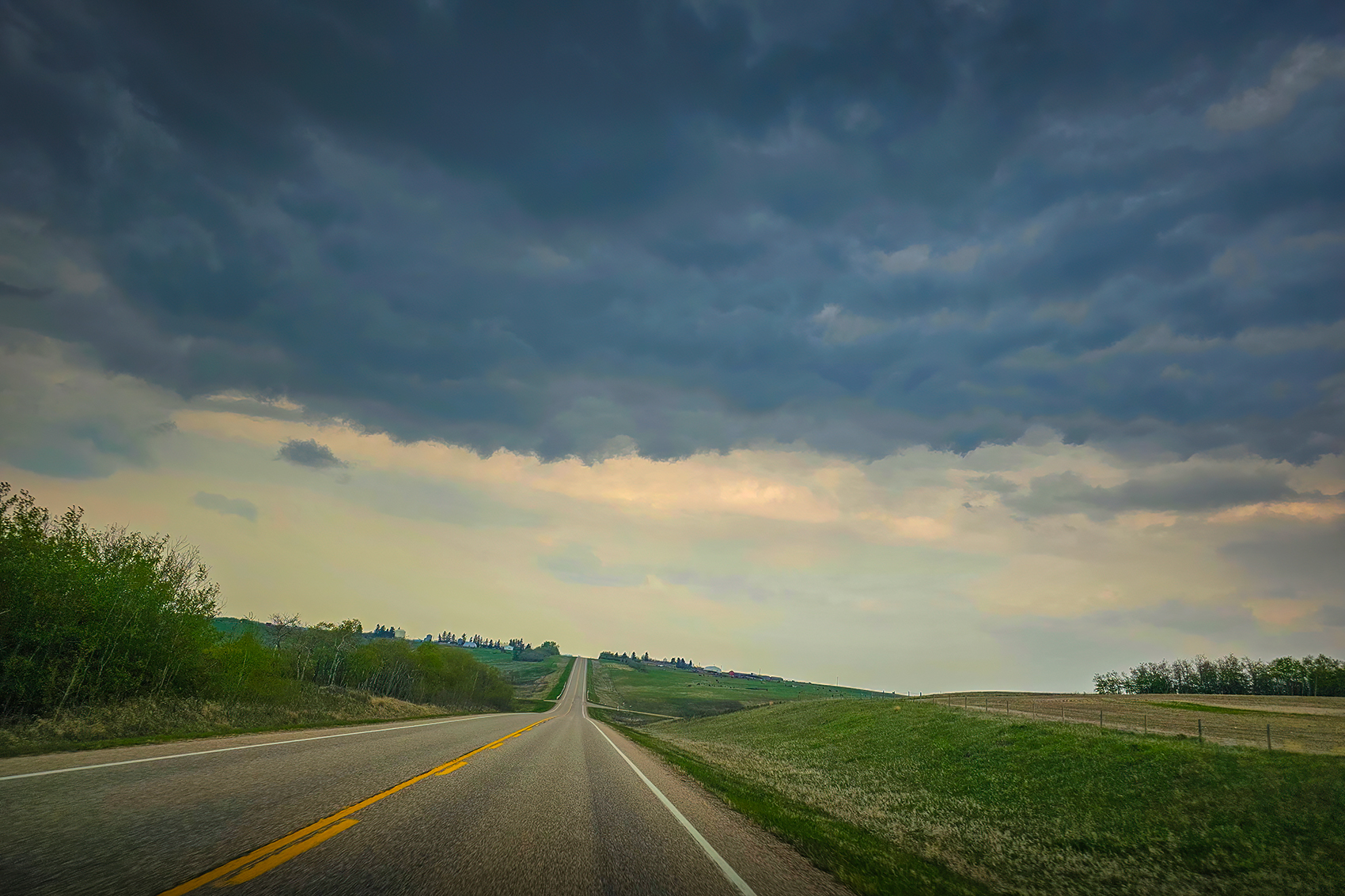 On the road again, East of Castor, Alberta, 2024-05-19