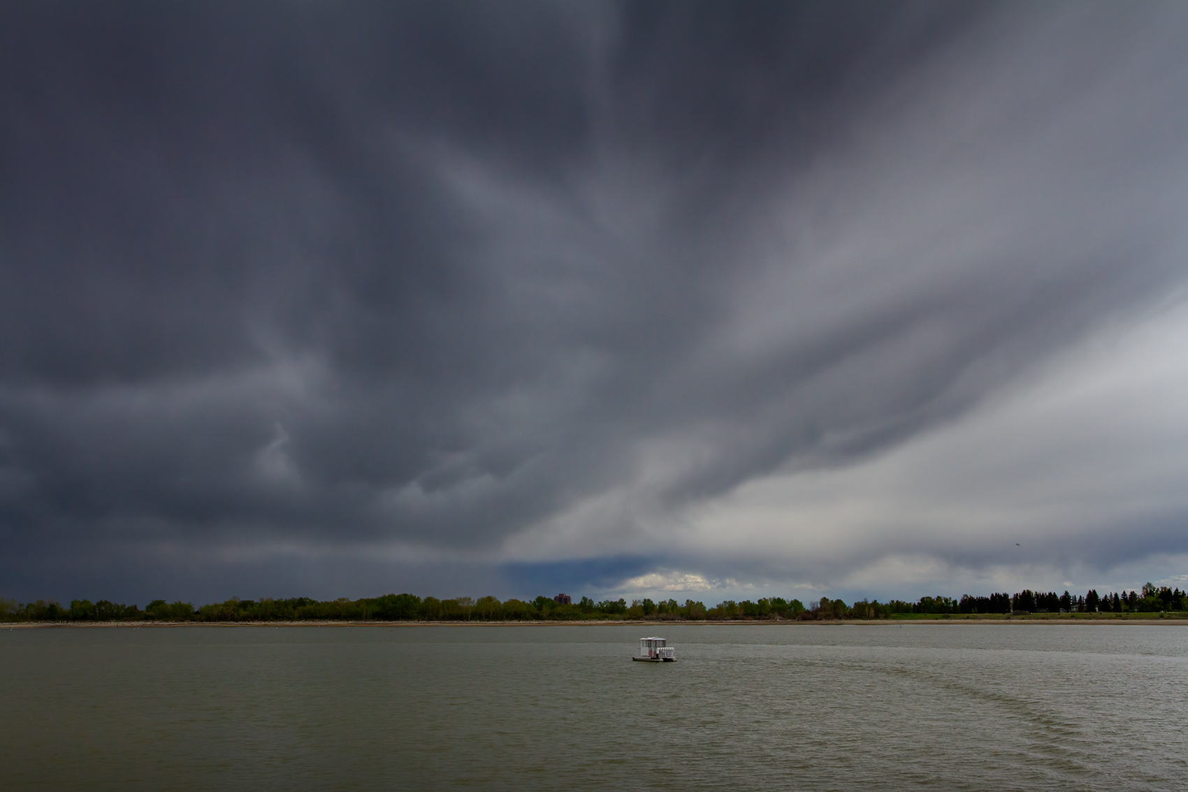 S.S. Moyie being trailed by the rain, Heritage Park, Calgary, AB, 2024-05-25