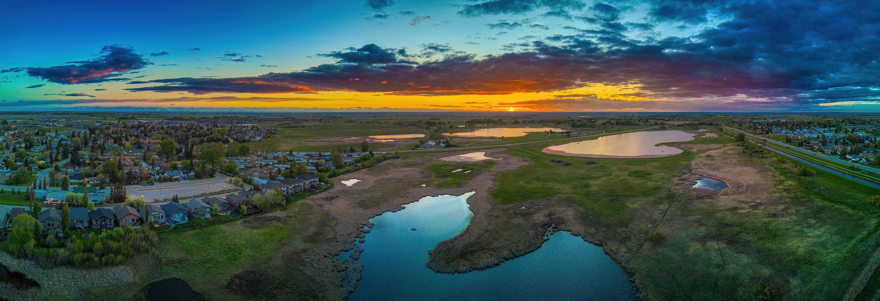 Sunset over the not so great lakes, Strathmore, AB, 2024-05-26
