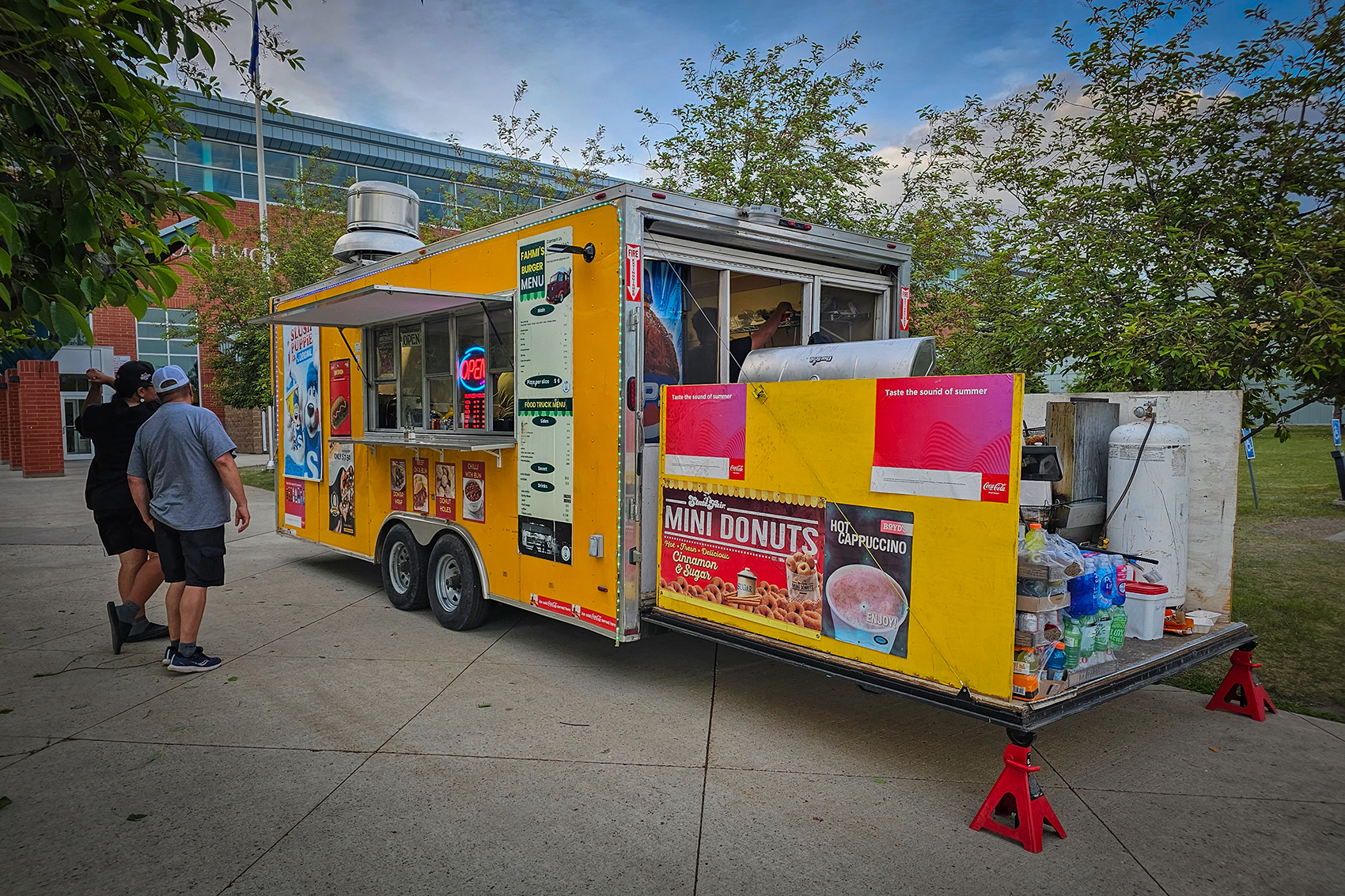 Waiting for mini-donuts, Strathmore High School, Strathmore, AB, 2024-06-14