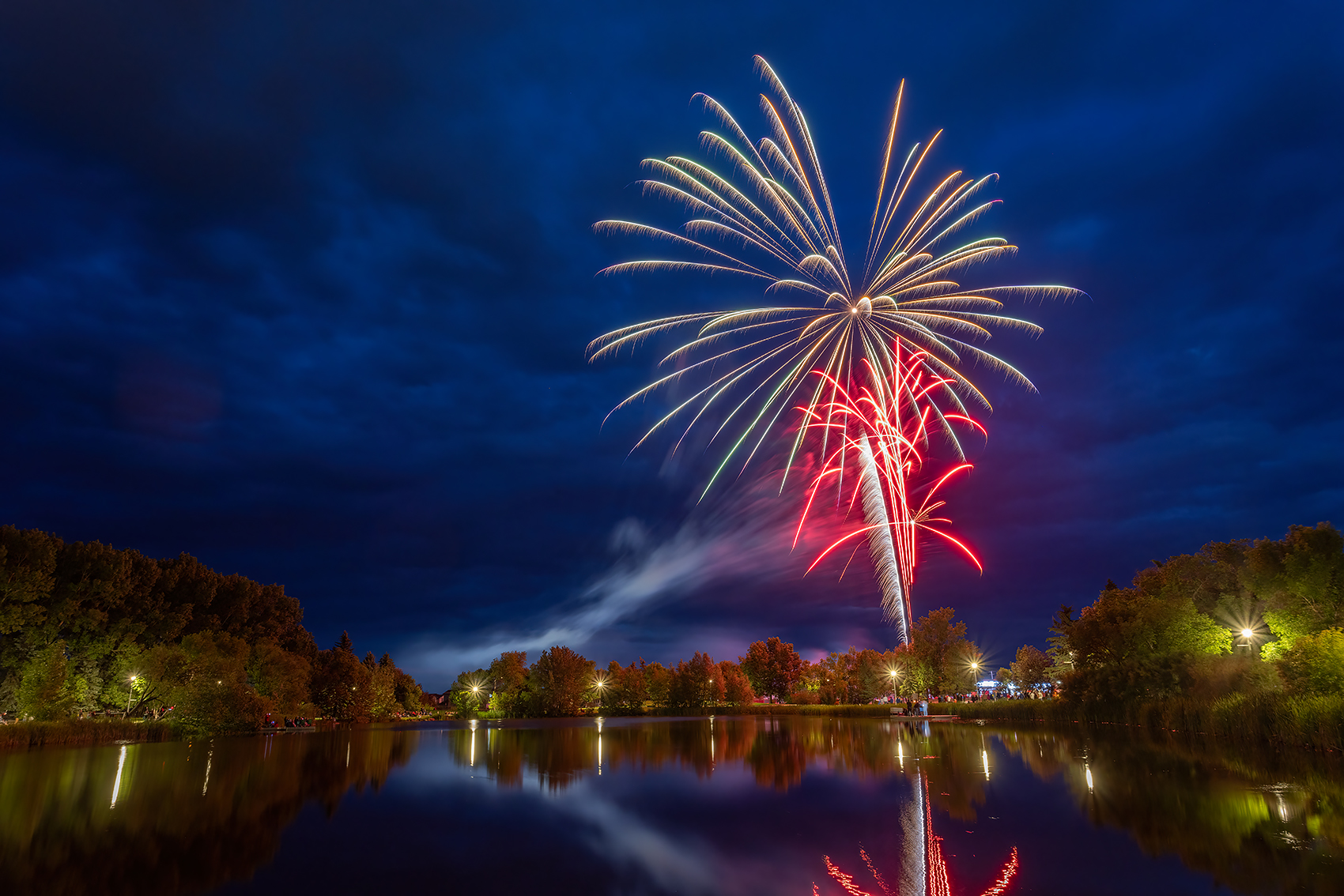 Fireworks 03, Canada Day, Kinsmen Lake, Strathmore, AB, 2024-07-01
