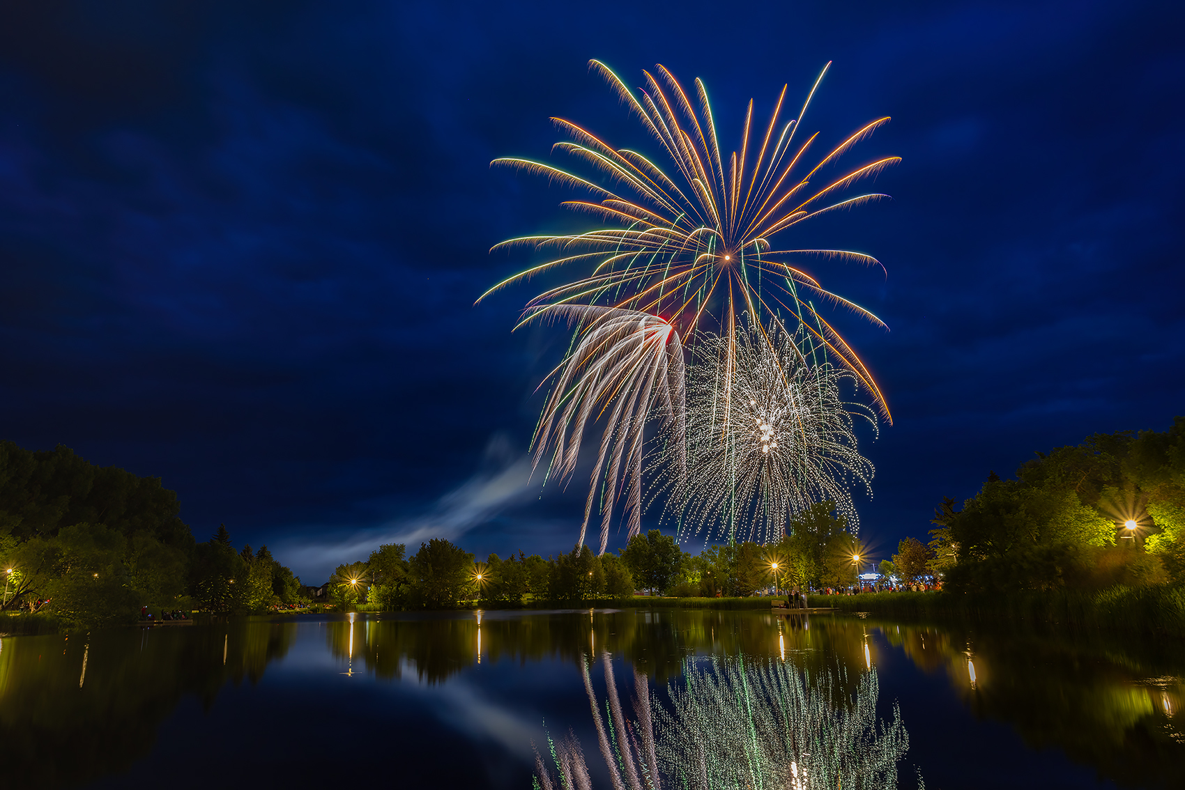 Fireworks 01, Canada Day, Kinsmen Lake, Strathmore, AB, 2024-07-01