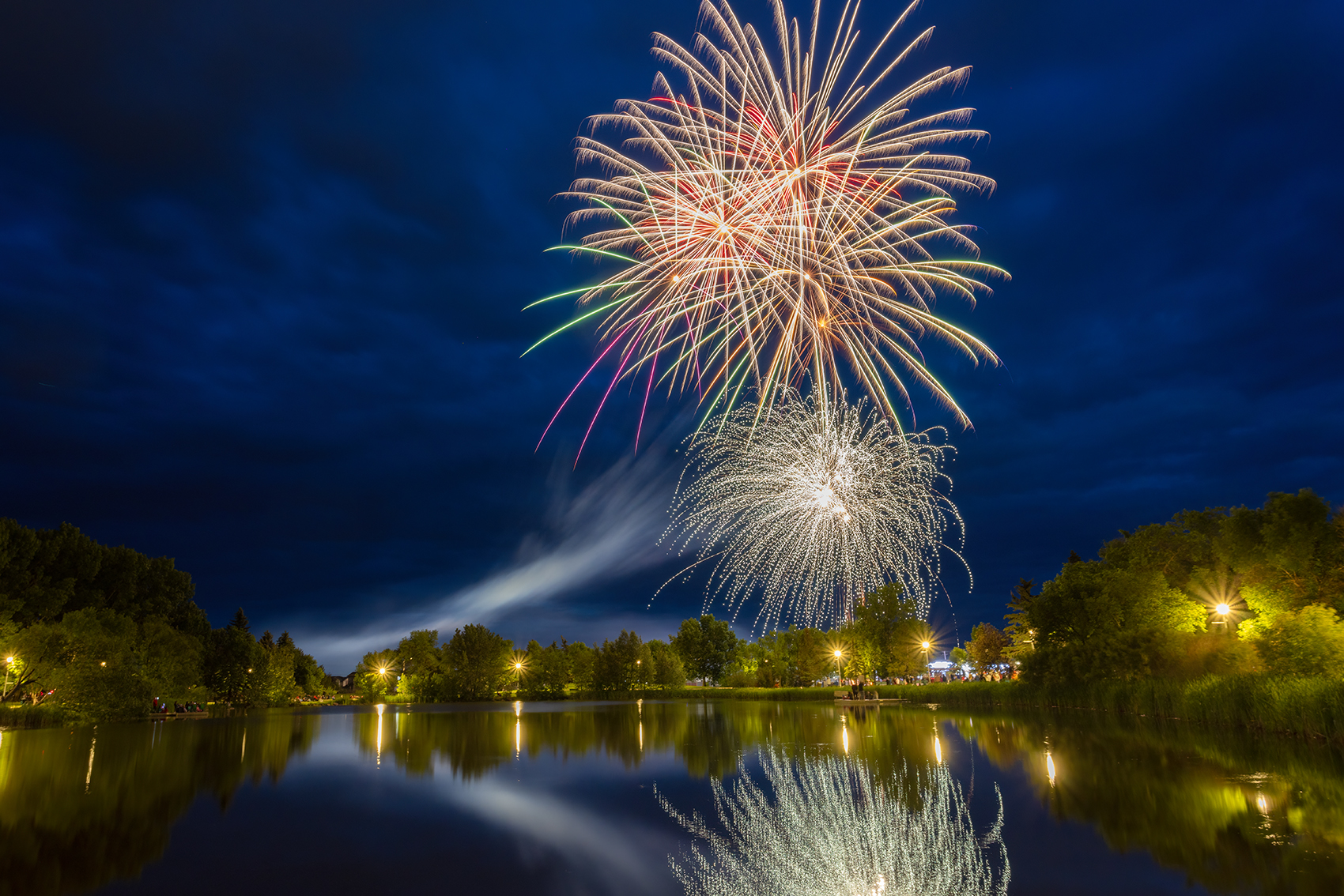 Fireworks 12, Canada Day, Kinsmen Lake, Strathmore, AB, 2024-07-01