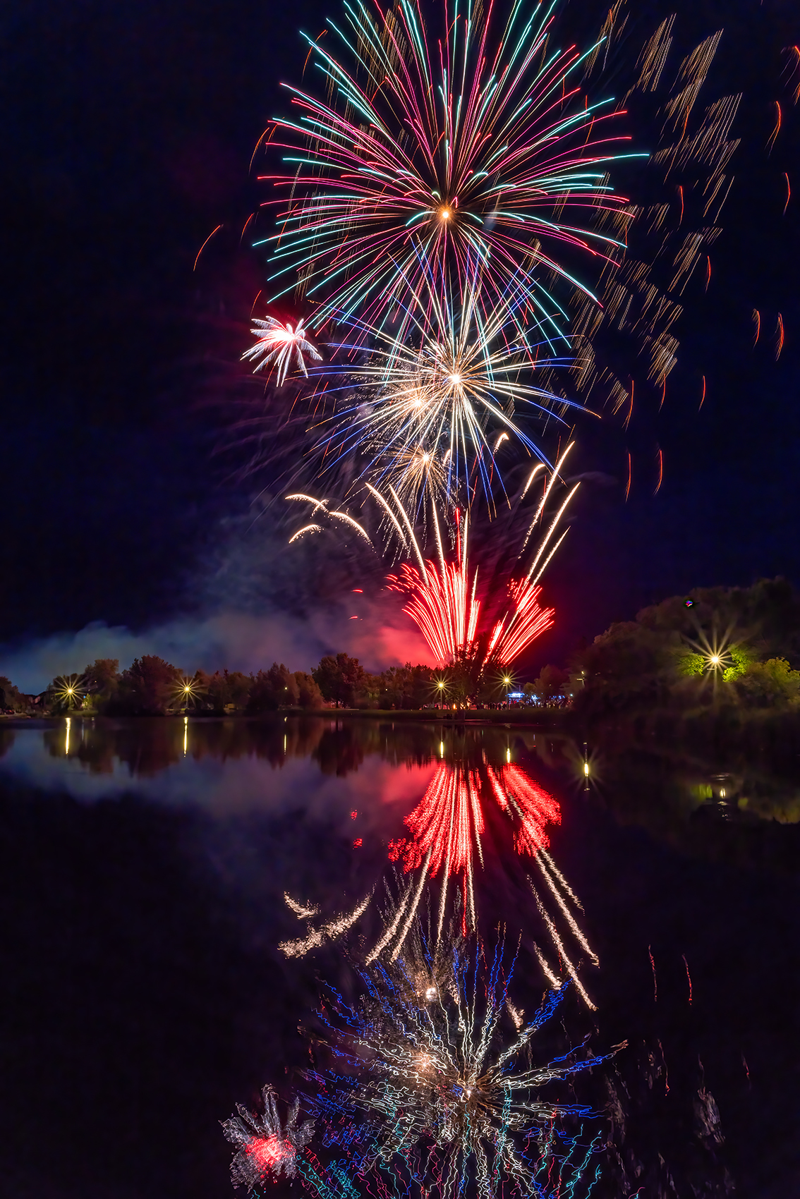 Fireworks 14, Canada Day, Kinsmen Lake, Strathmore, AB, 2024-07-01