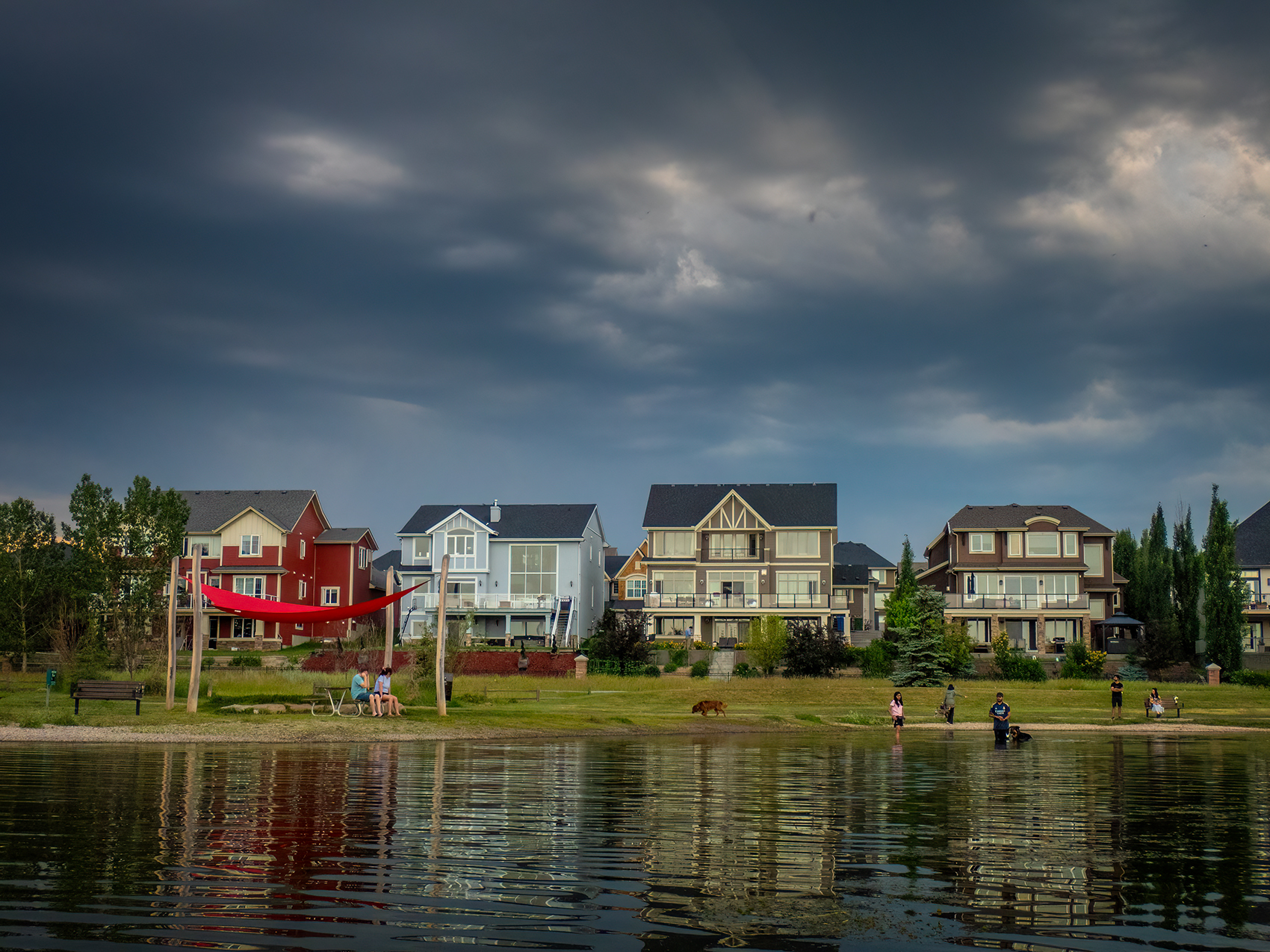 Shaded spot on the beach, Chestermere Lake, Chestermere, AB, 2024-07-19