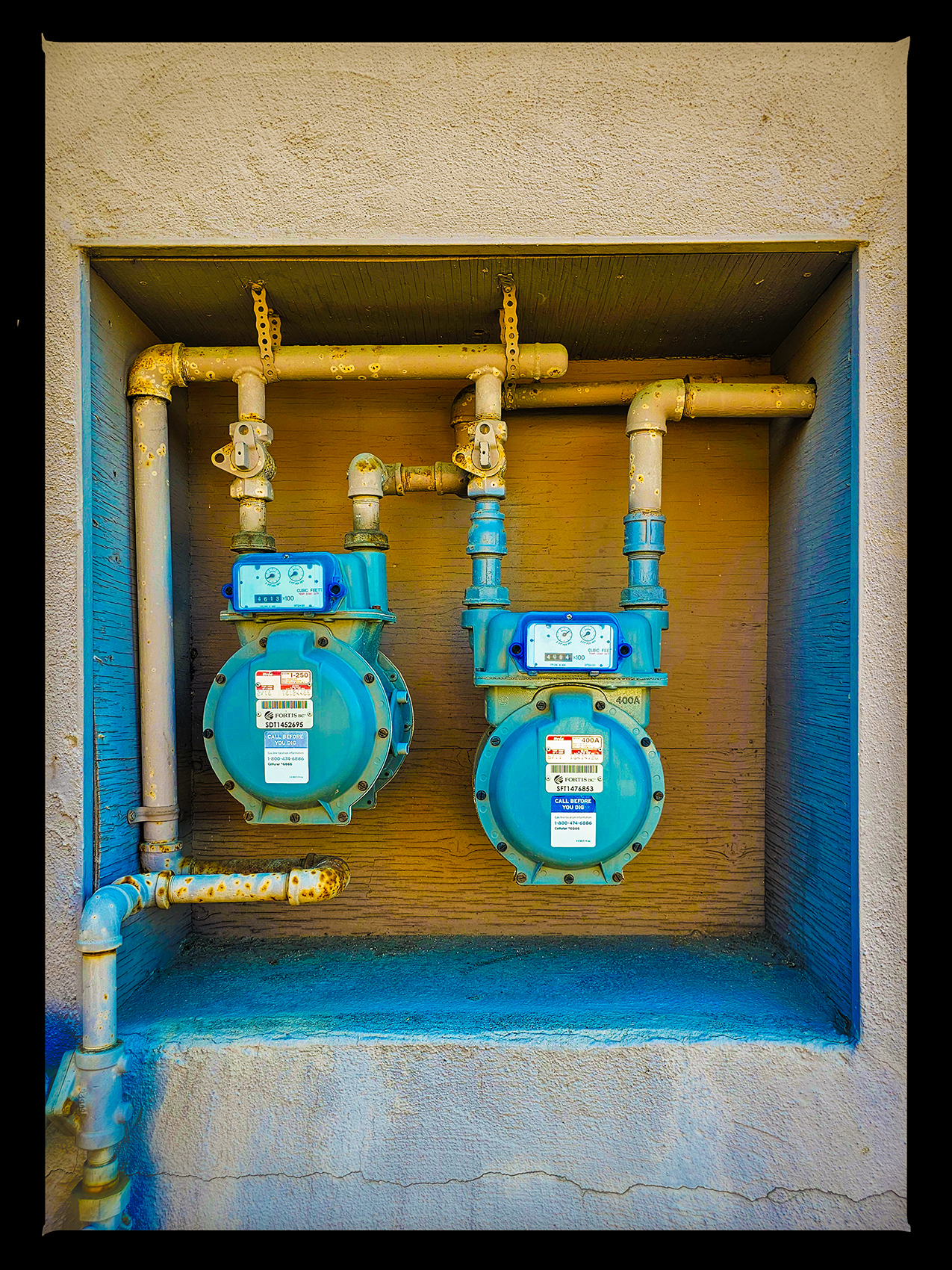 Meeting at the meters, Downtown, Salmon Arm, BC, 2024-07-12