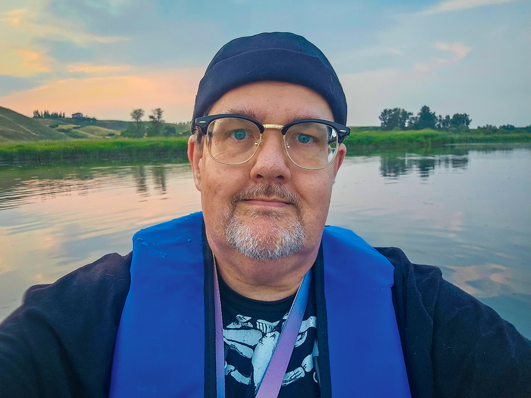 Himself (self portrait), Johnson's Island, Wyndham Carseland Provincial Park, AB, 2024-07-27