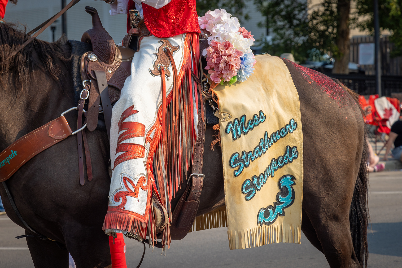 Miss Strathmore Stampede 2024 Detail, Stampede Parade, Strathmore, AB, 2024-08-03