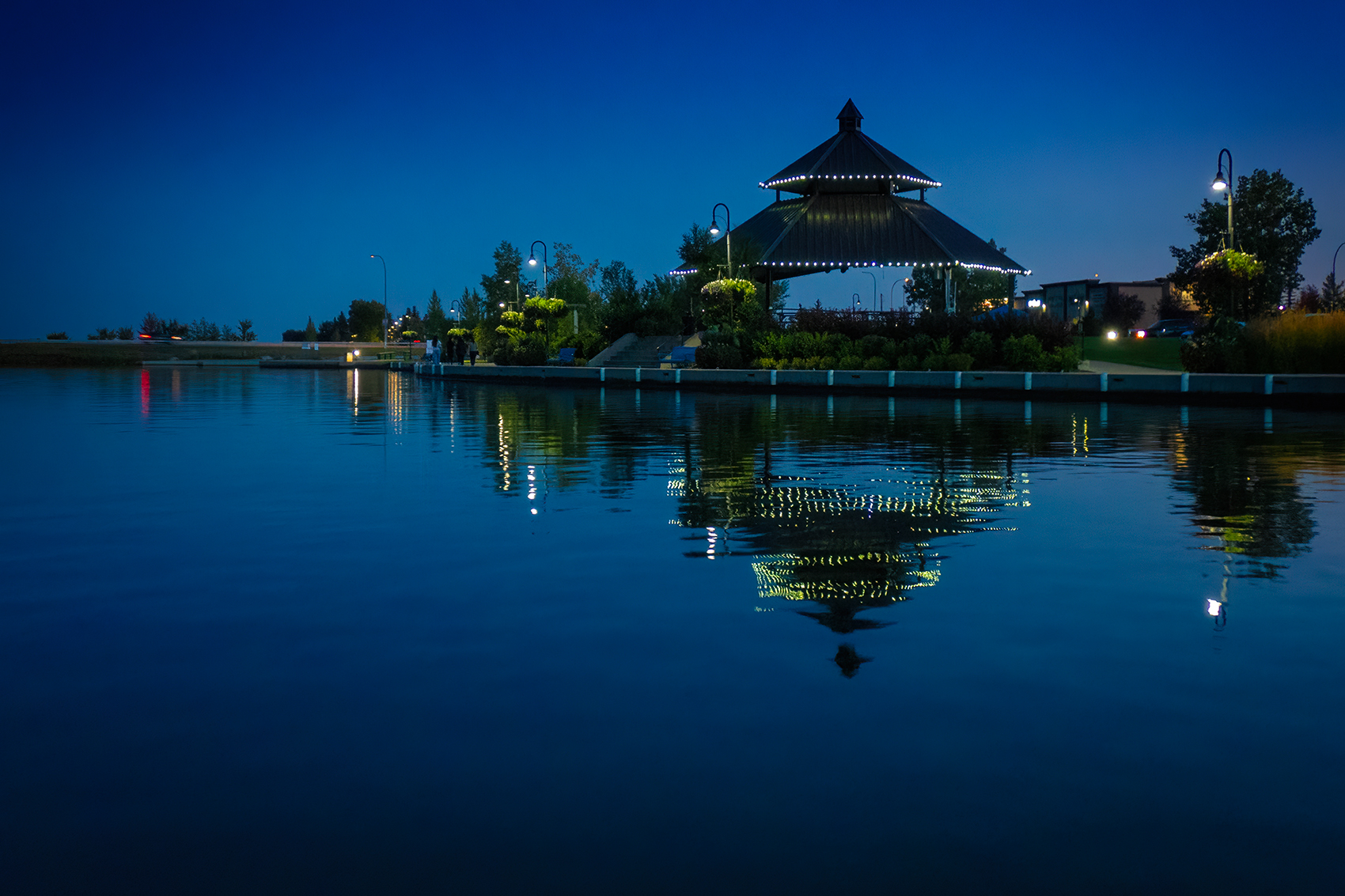 That gazebo again, After Dark, Chestermere Lake, Chestermere, AB, 2024-08-29