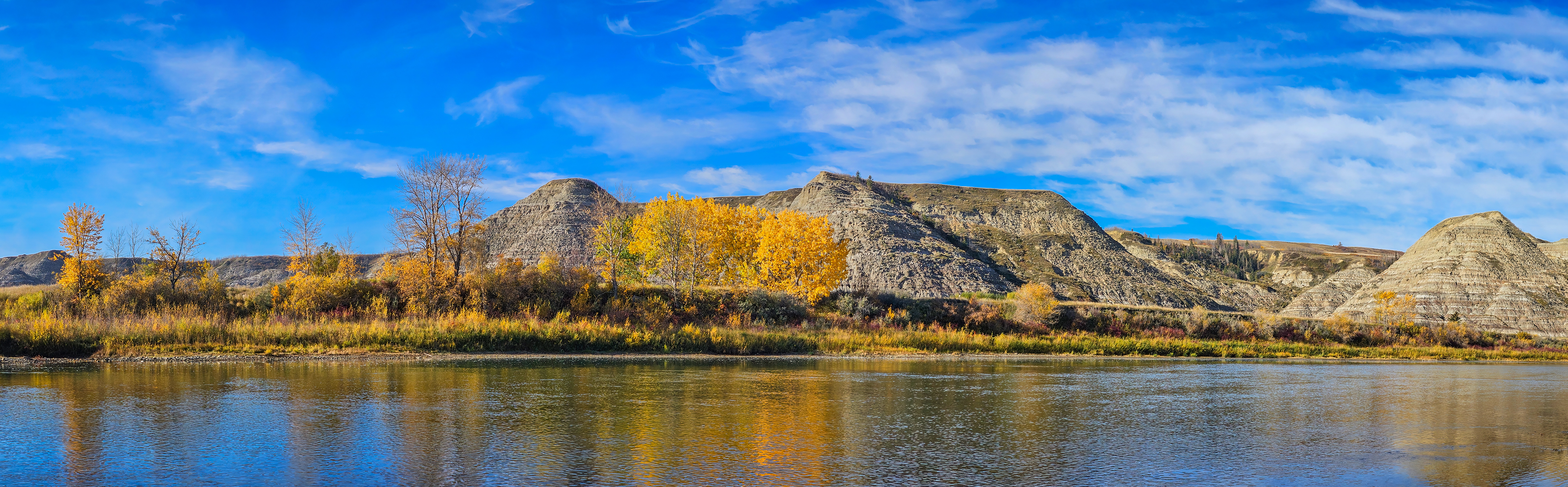 Badlands panoramic, Red Deer River, Wheatland County, AB, 2024-10-12