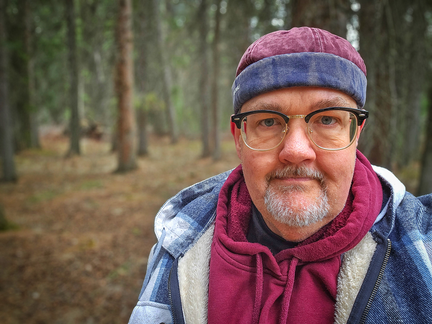 An unhappy man in his happy place, Banff, AB, 2025-04-12