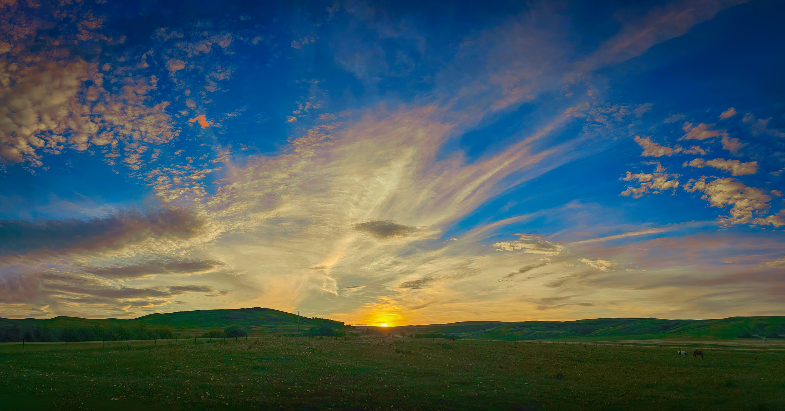 Rural sunset, MD of Willow Creek No. 26, AB, 2025-09-28