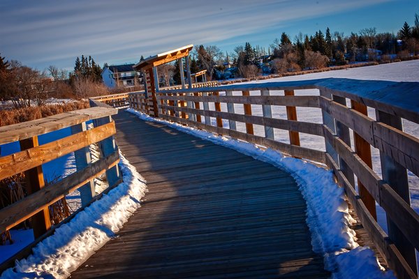 Walk on the boardwalk, Telford Lake, Leduc, Alberta, 2024-03-10