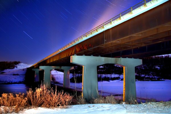 Night Shot of Bridge by Devon, Alberta, (2 of 2)