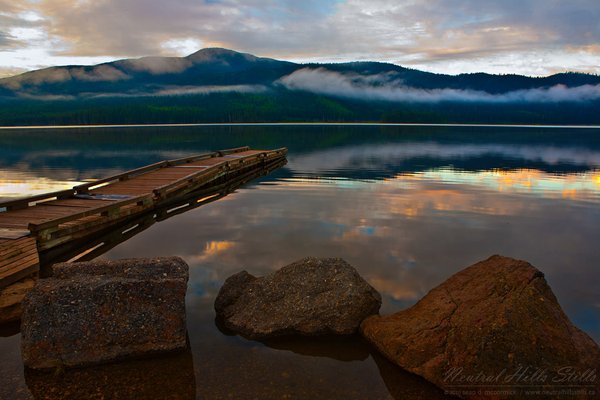 Lake East of Grand Cache, Alberta, at Sunrise