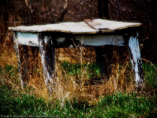 Retired butchering table