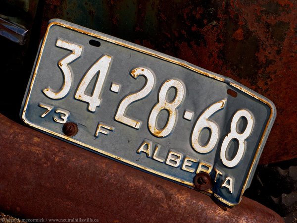 '73 Alberta farm plate