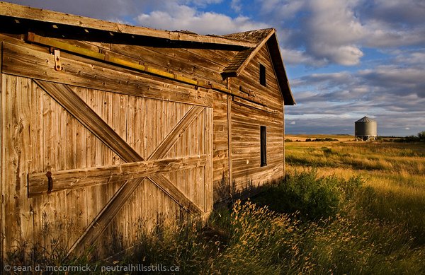 Old barn and new bin