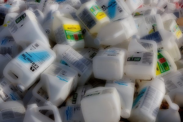 Farm waste: Fertilizer jugs