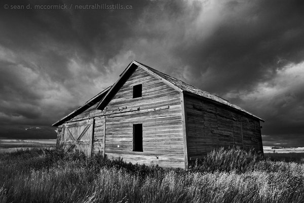 Old barn in monochrome